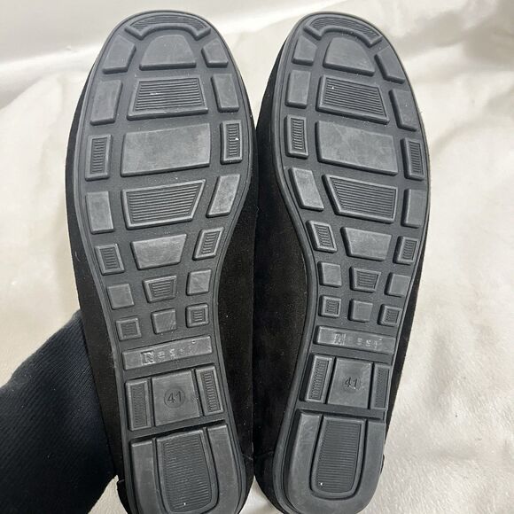 Nessi Moccasin Shoes Size EU 41 US 10 Black Leather Old Money Preppy Minimalist